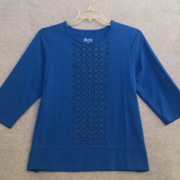 Denim & Co Comfy Stretch Poly Cotton Knit Top - Picture 1 of 11